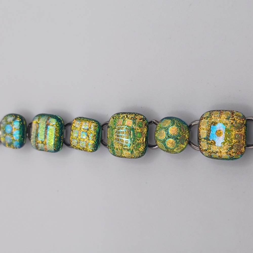 Dichroic Green and Gold Bracelet - Picture 5 of 7